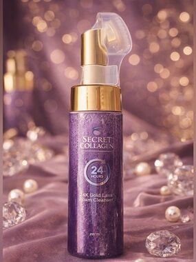 Secret Collagen 24K Gold Lava Foam Cleanser w/ Brush Applicator